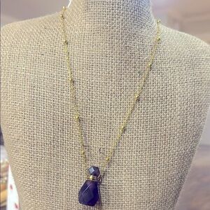 Natural Amethyst Gemstone Pendant perfume/essential oil bottle.